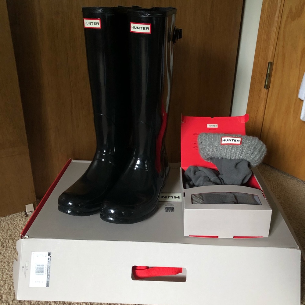 Hunter boots and socks